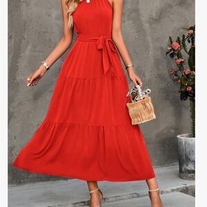 Beautiful bright orange summer dress.  New without tags .